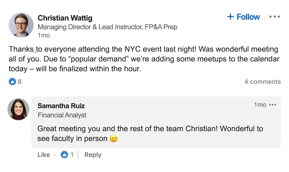 Linked In conversation card