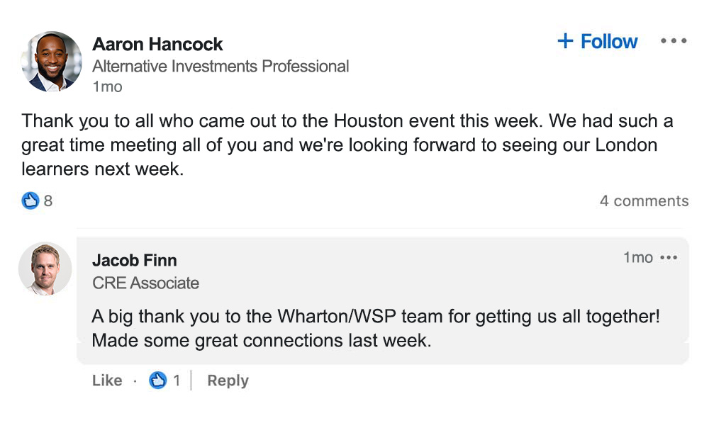 Linked In conversation card